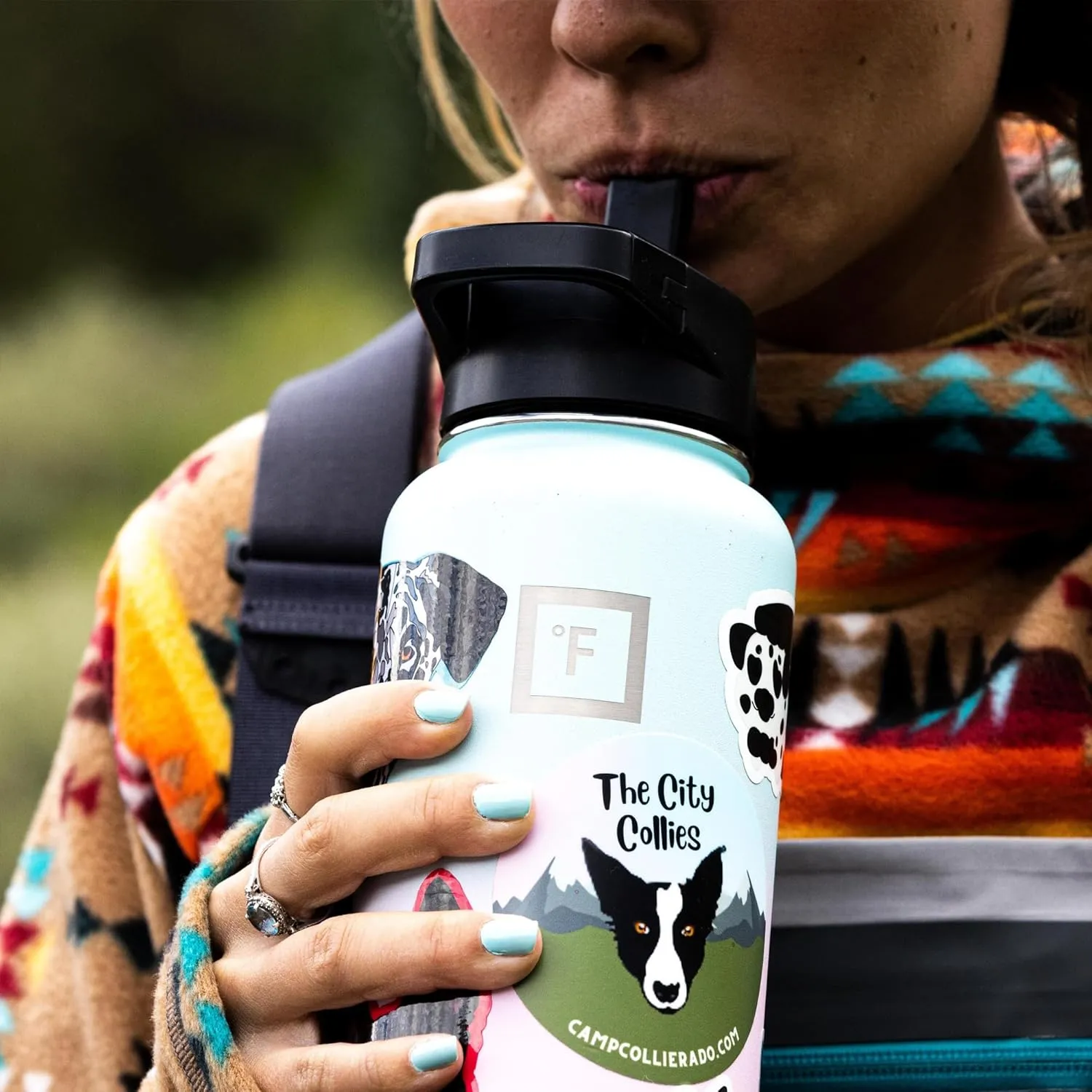 IRON °FLASK Camping & Hiking Hydration Flask with 3 Lids - Stainless Steel, Double Walled & Vacuum Insulated Water Bottle - Leak Proof & BPA Free (Day & Night, Spout - 32 oz)