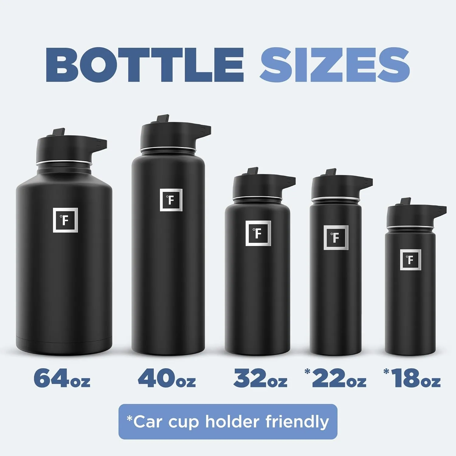 IRON °FLASK Camping & Hiking Hydration Flask with 3 Lids - Stainless Steel, Double Walled & Vacuum Insulated Water Bottle - Leak Proof & BPA Free (Lavender, Straw - 22 oz)