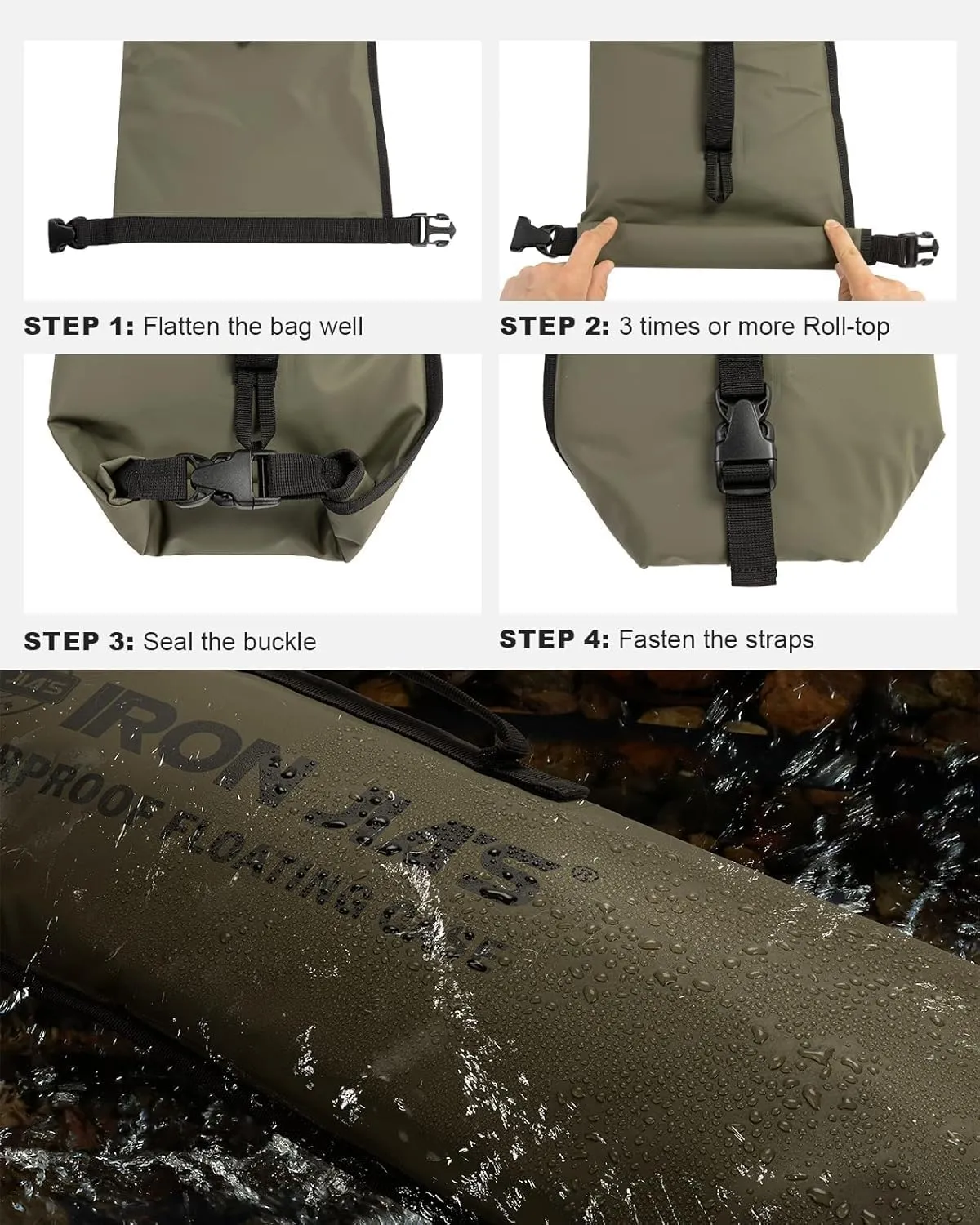 IRON JIA'S Waterproof Long Rifle Case 51" x 12" Floating Tactical Scoped Gun Dry Bag ar15 Accessories