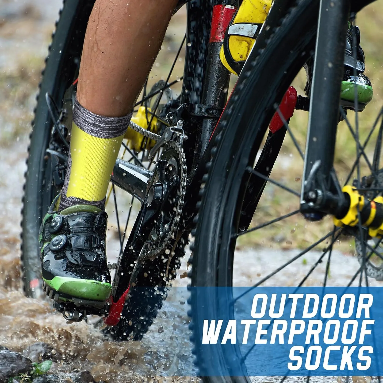 Janmercy 3 Pairs Unisex Waterproof Socks Breathable Knit for Men Women Socks for Hiking Wading Running Skiing, 3 Colors