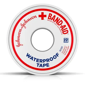 Johnson & Johnson Band-Aid Brand of First Aid Products Waterproof Tape, 1 Inch by 10 Yards (Pack of 12)