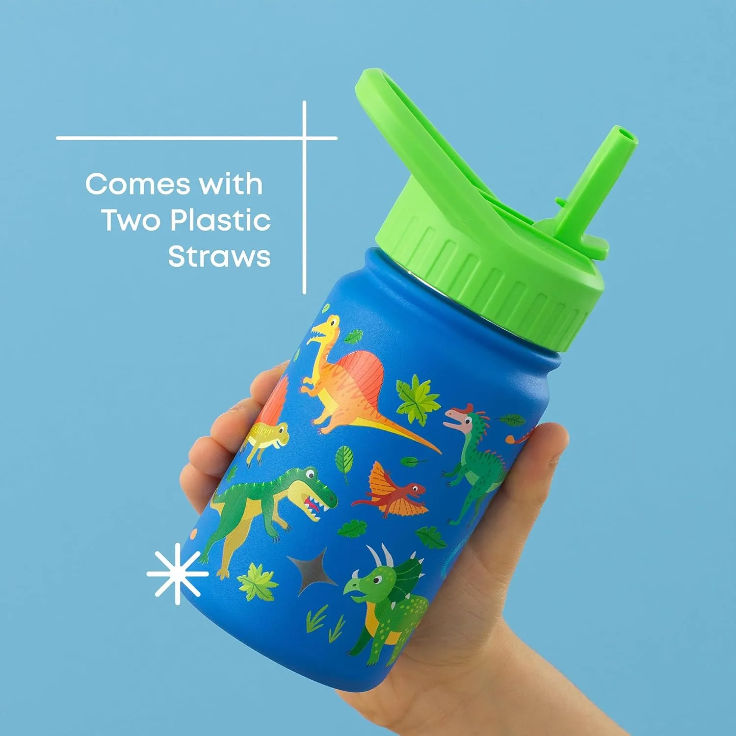 JoyJolt Kids Water Bottle with Straw Lid, 12oz Small Stainless Steel Reusable Tumbler for Kids, Girls, Boys, or Teen, Vacuum Insulated Water Bottle for School, Travel, and Outdoors, Leakproof