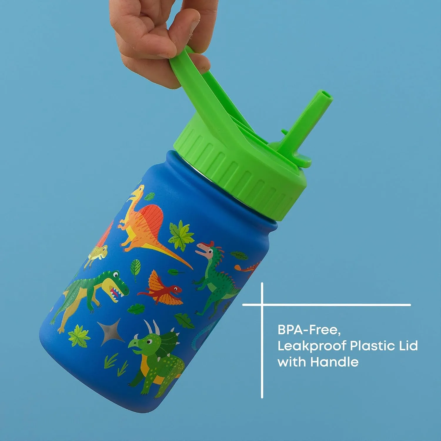 JoyJolt Kids Water Bottle with Straw Lid, 12oz Small Stainless Steel Reusable Tumbler for Kids, Girls, Boys, or Teen, Vacuum Insulated Water Bottle for School, Travel, and Outdoors, Leakproof
