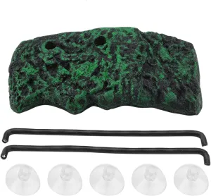 Joyzan Turtle Basking Platform, Artificial Bark Tortoise Climbing Island Reptile Floating Resting Terrace Stage Reptiles Dock Step Ledge Stone Suction Cups Aquarium Fish Tank Accessory Terrapins