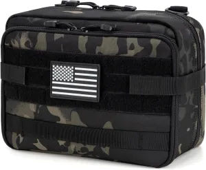 Jueachy Tactical Molle Pouch Large Admin Bag Utility Tool Pouches Molle Attachment EDC Pouches Expandable Molle Accessories Organizer Medical Pocket U.S.A Patch Included