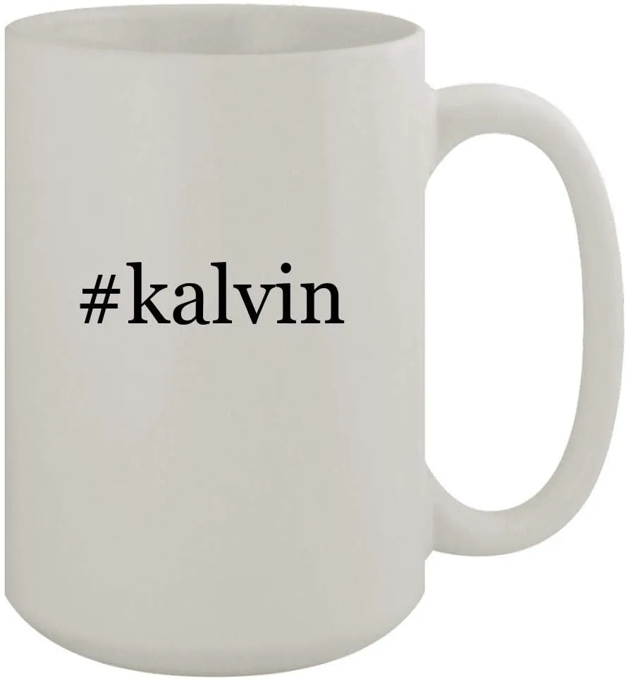 #kalvin - 15oz Ceramic White Coffee Mug, White