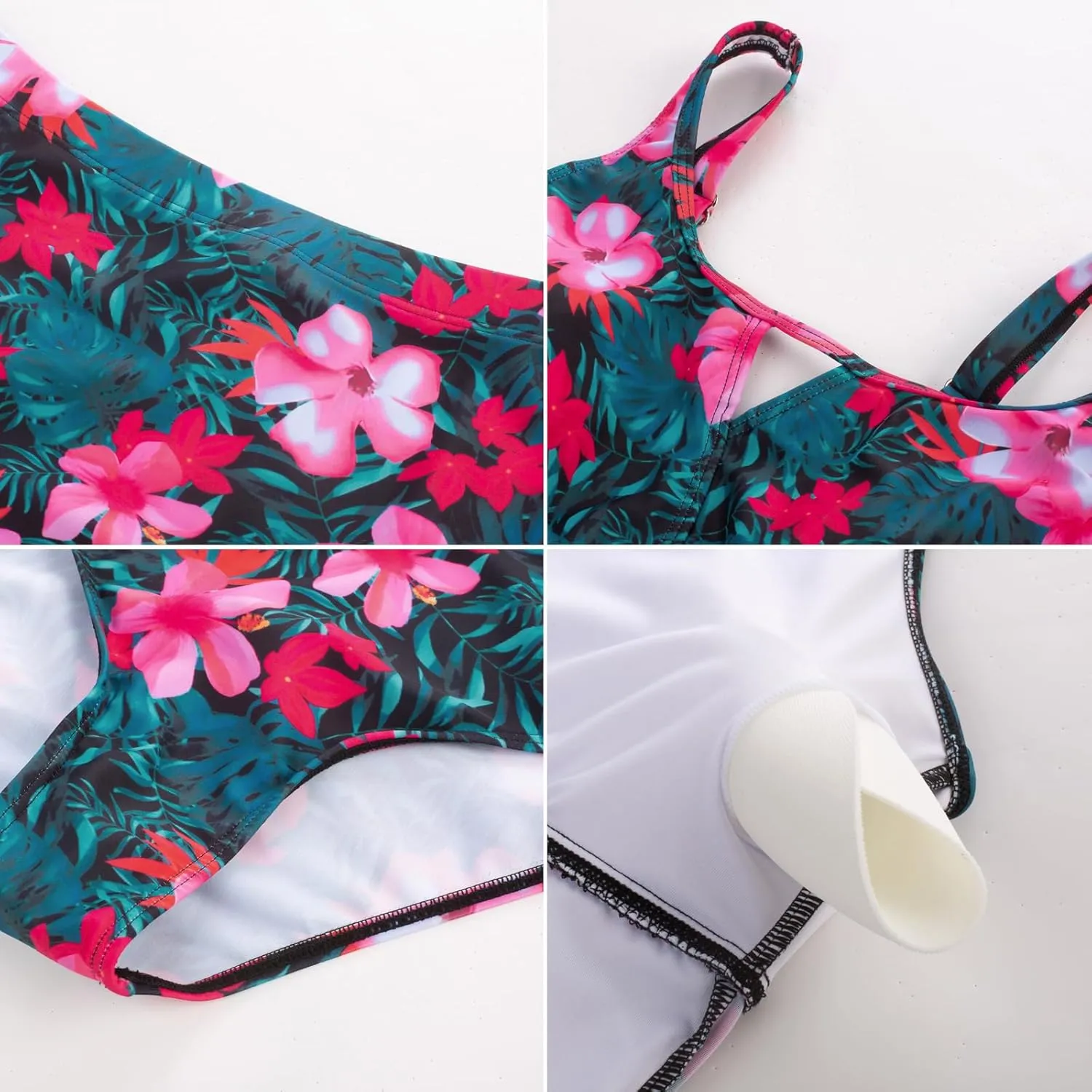 Kate Kasin 2 Piece Tankini Swimsuits for Women Tummy Control Swimdress Skirt Bathing Suit with Briefs Modest Ruched Swimwear