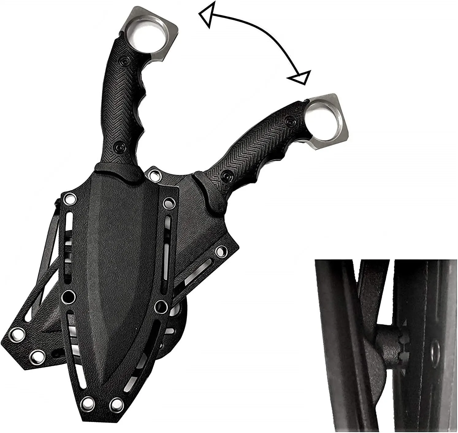 KCCEDGE BEST CUTLERY SOURCE Tactical Knife - Fixed Blade, Razor Sharp Edge - Camping Accessories, Survival Kit & Tactical Gear 76162 (Black)