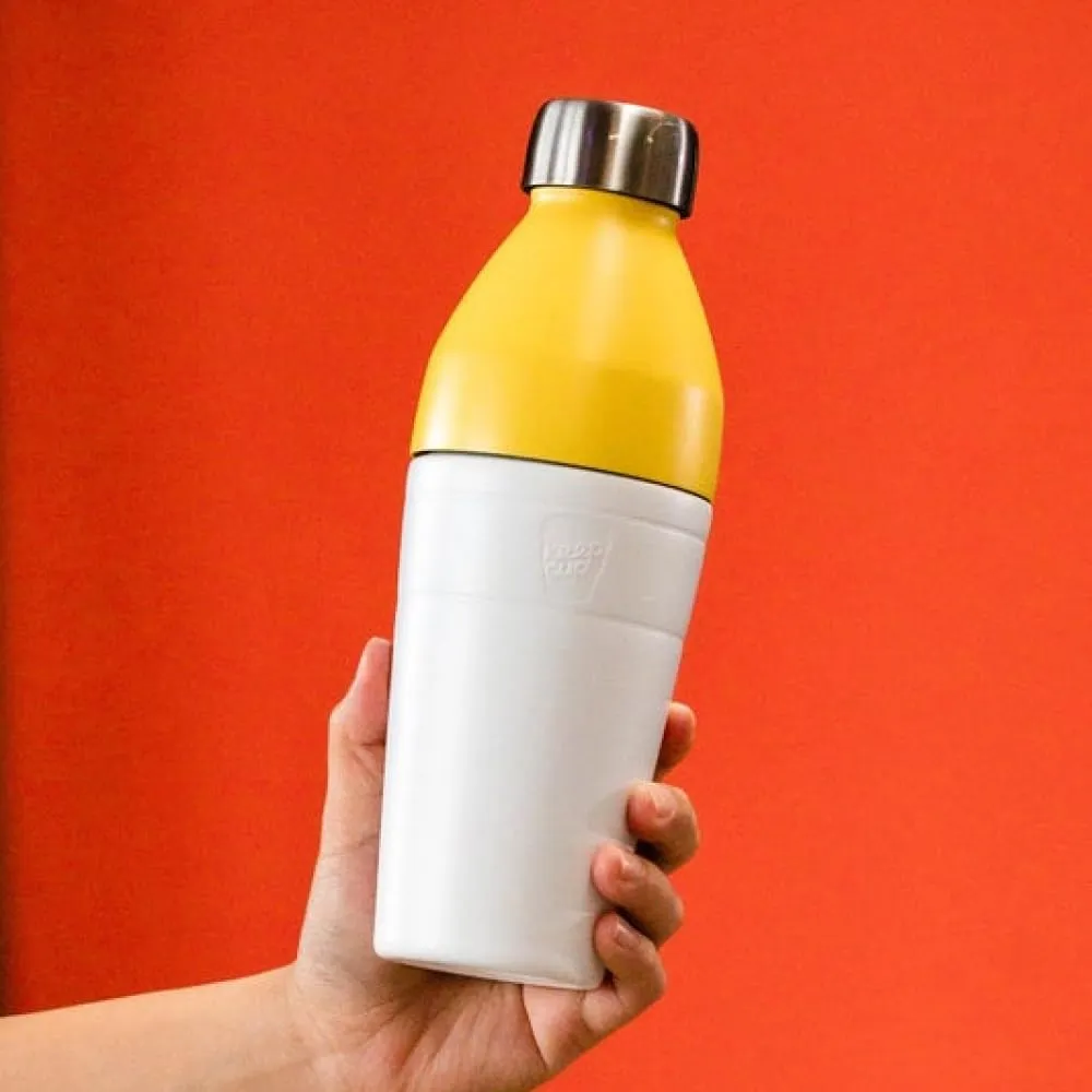 KeepCup Water Bottle, Reusable Insulated Stainless Steel Dual Opening with Leakproof Steel Cap, 22oz/660ml - Solo