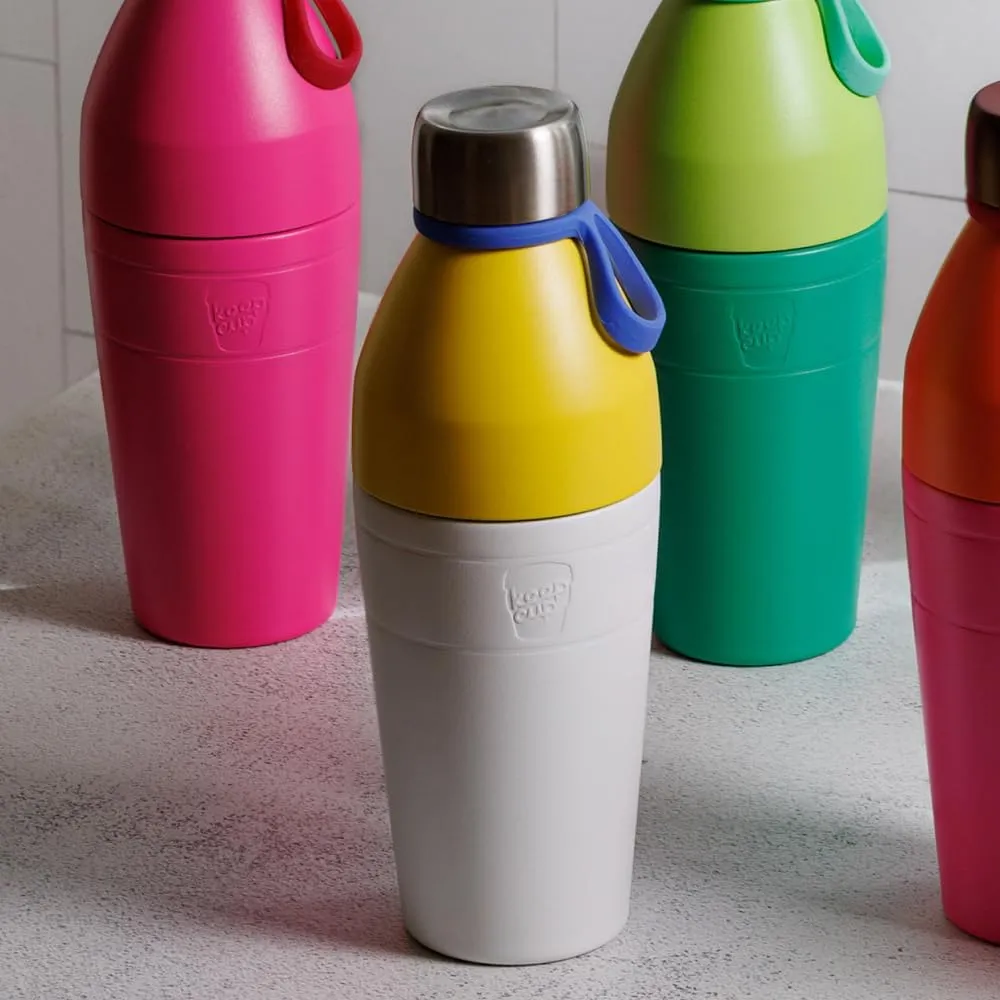 KeepCup Water Bottle, Reusable Insulated Stainless Steel Dual Opening with Leakproof Steel Cap, 22oz/660ml - Solo