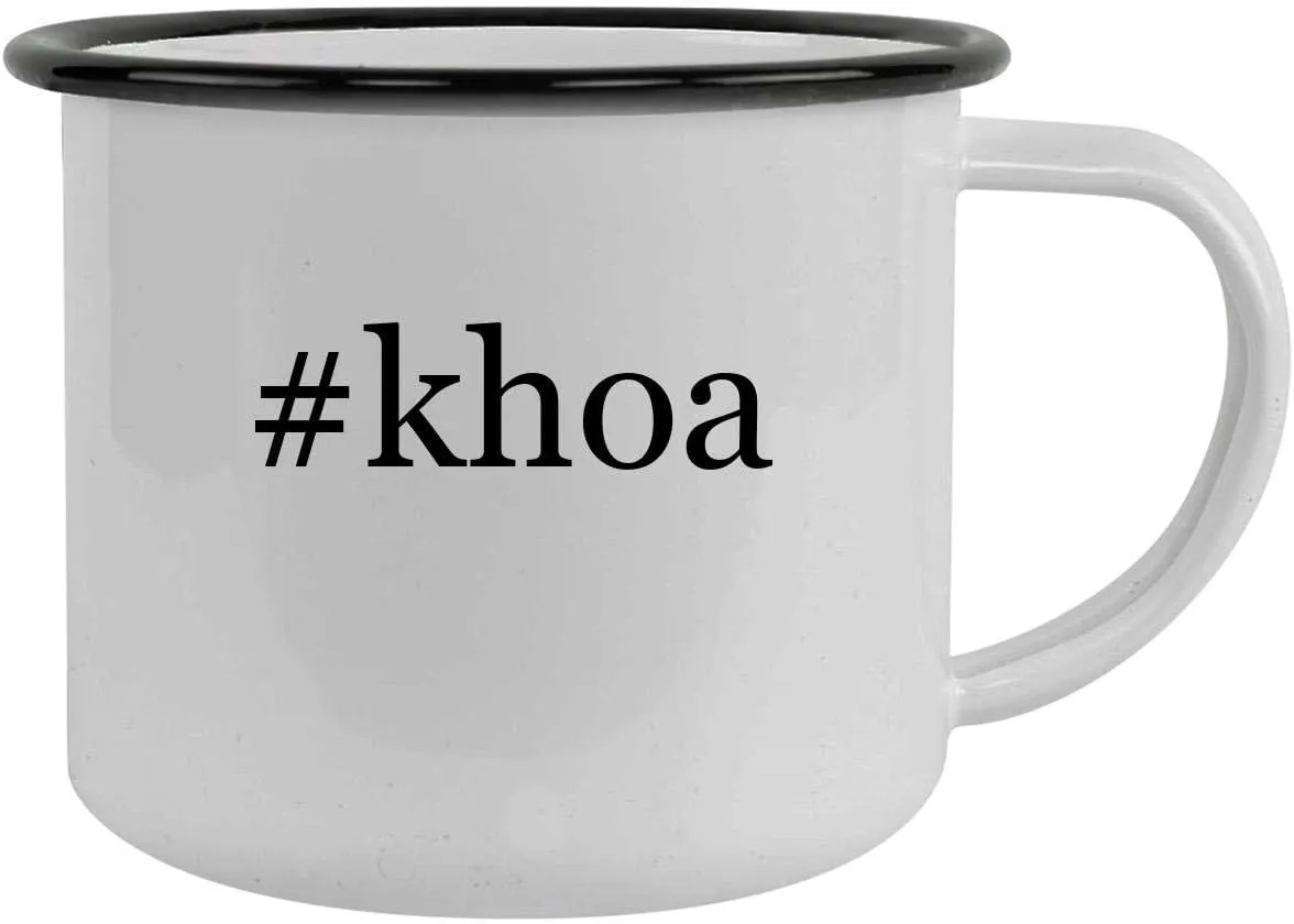 #khoa - 12oz Hashtag Camping Mug Stainless Steel, Black
