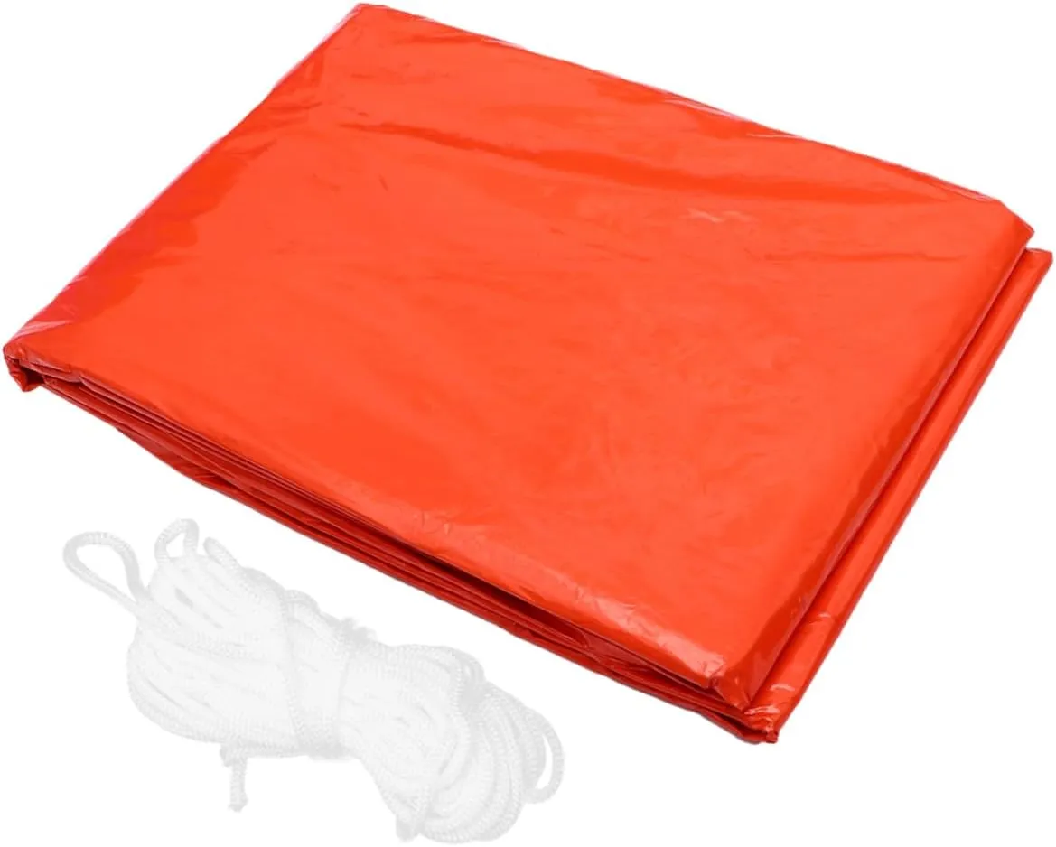 KICHOUSE Emergency Folding Tube Tent Compact Thermal Survival Shelter for Earthquake Hiking Camping Lightweight Pe Emergency Blanket Portable Outdoor First-aid Gear Orange