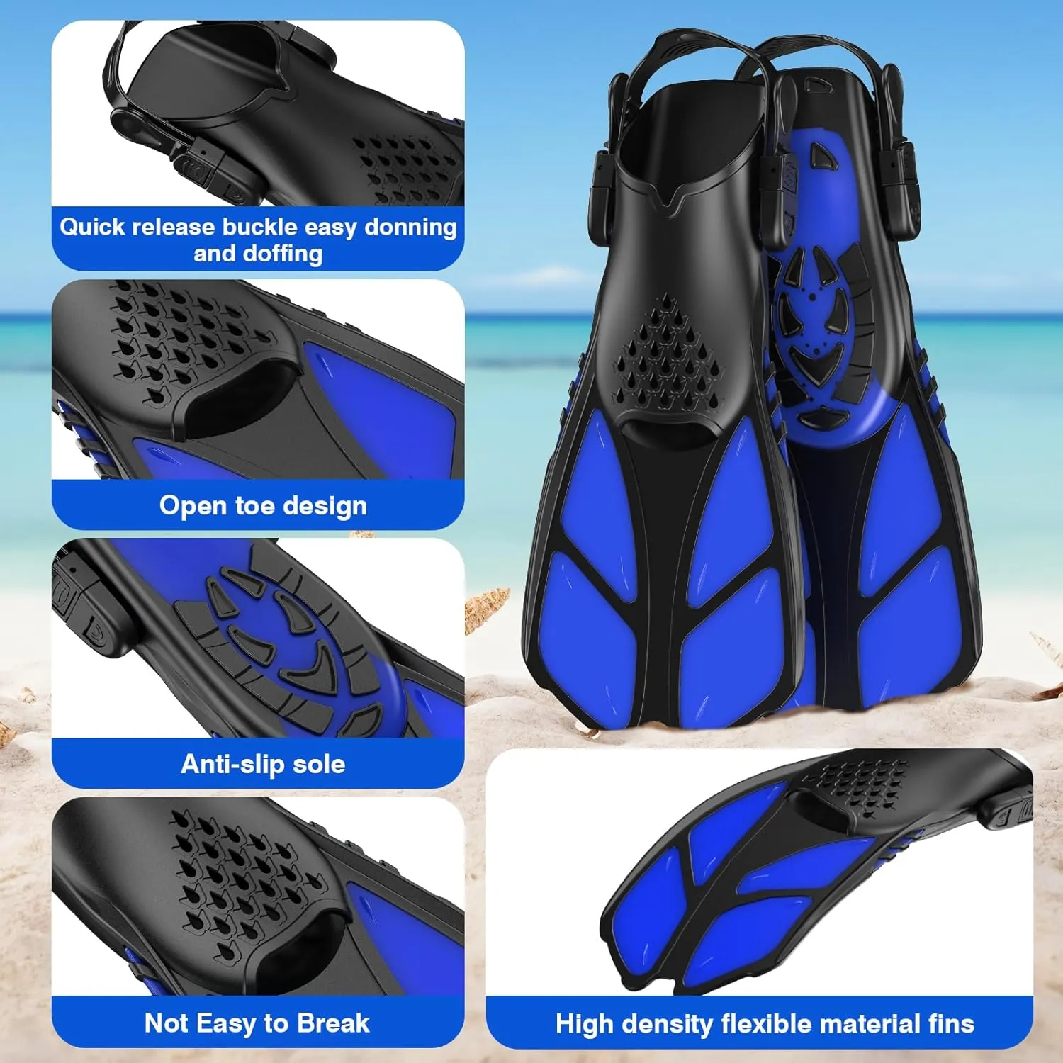Kids Mask Fin Snorkel Set for 3-7 Years Old Boys and Girls with Panoramic Snorkel Mask Diving Goggles Dry Top Snorkel and Adjustable Fins for Snorkeling Swimming Freediving