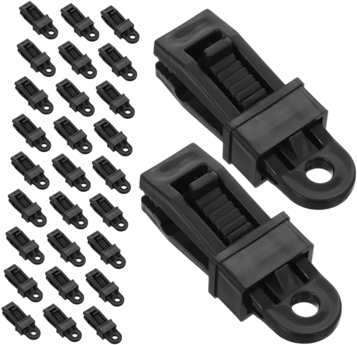 Kisangel 50pcs Tent Clip Tents Tarp Clips Camping Tent Fixers for Camping Heavy Duty Clip Windproof Tent Fixers Tarp Clamps Heavy Duty Tarp Clips Canopy Tent Clamps Small Tarp Black Plastic