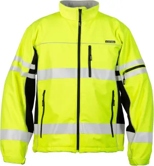 Kishigo Men's High Visibility Reflective Premium Black Series Soft Shell Jacket JS137, ANSI 107 Type R/Class 3