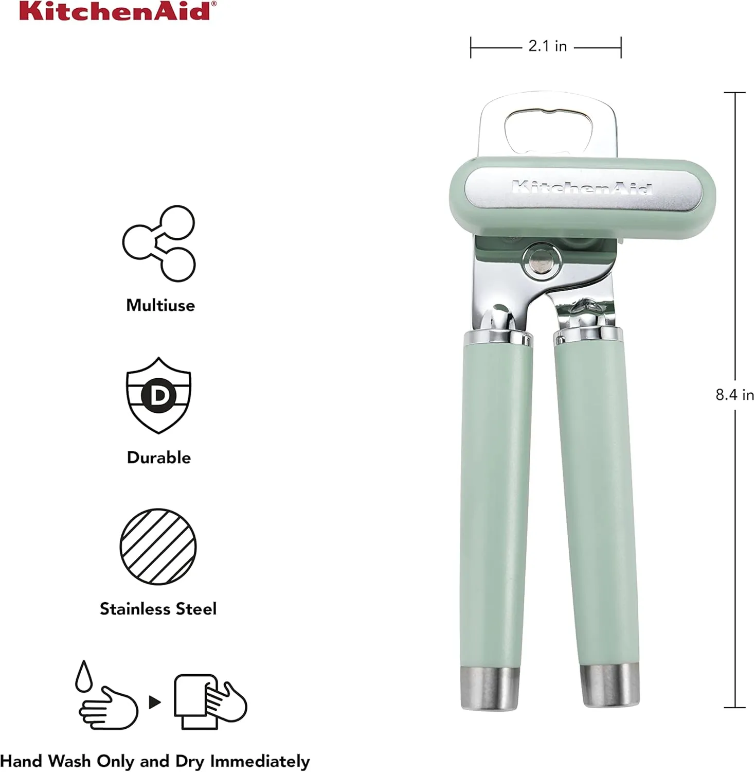 KitchenAid Gourmet Multifunction Can Opener / Bottle Opener, 8.36-Inch, Pistachio