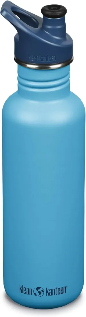 Klean Kanteen Classic Water Bottle with Sport Cap - Reusable Water Bottle for Hiking, Biking & Gym - Dishwasher-Safe & BPA-Free - Hawaiian Ocean, 27 oz