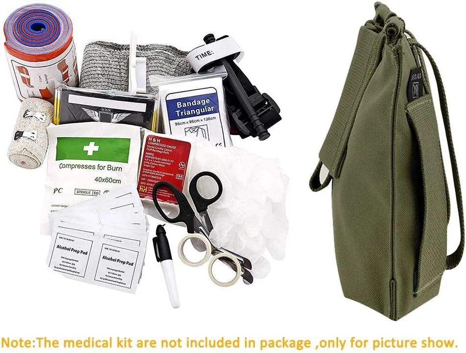 KRYDEX Tactical Blow Out Kit Bag Medical Pouch First Aid Bag IFAK Pouch with MOLLE and Belt Loop