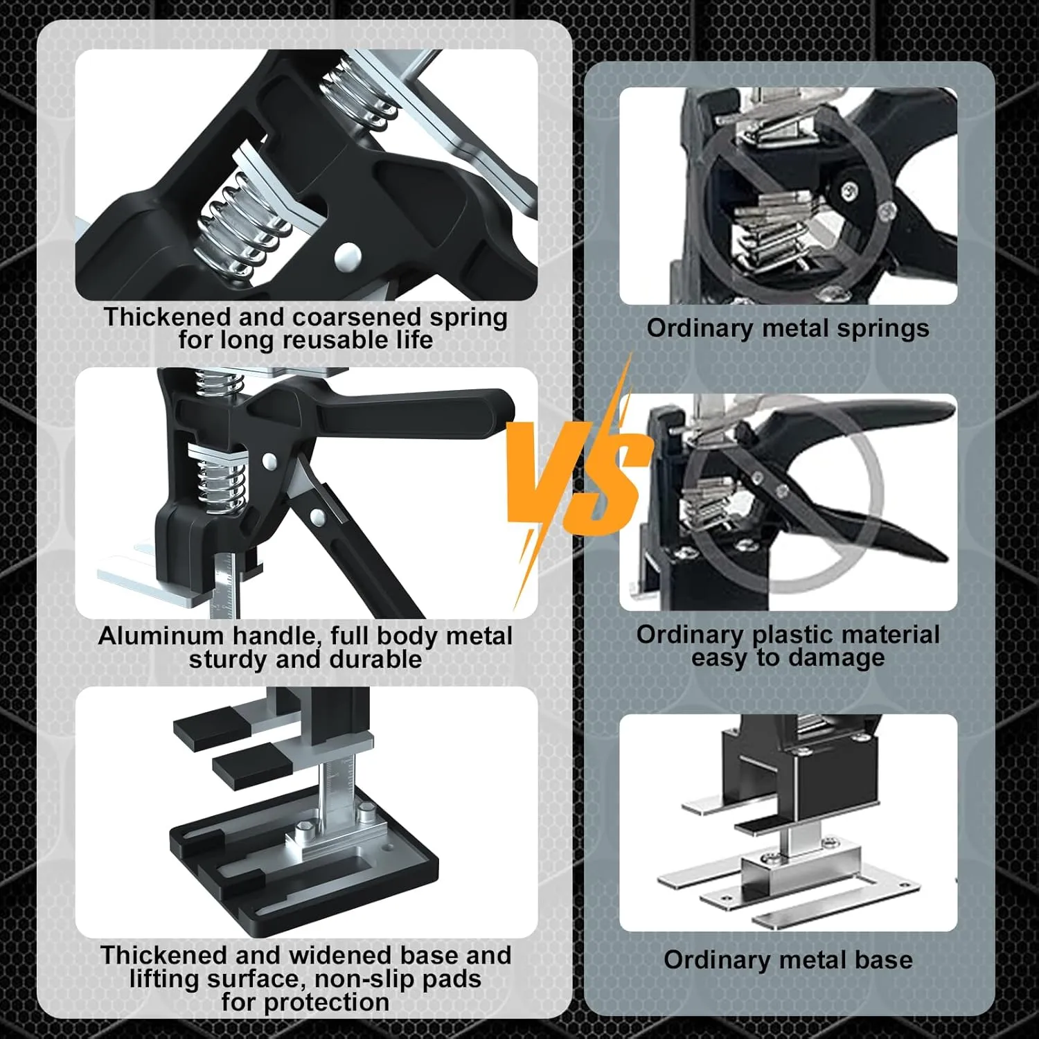 Labor Saving Arm Jack 2 Pack,15.5 Inch Stainless Steel Furniture Lifts with Handbag,Hand Furniture Jack Lift Tool for Installing Cabinets,Flooring&Windows,Load 660LBS
