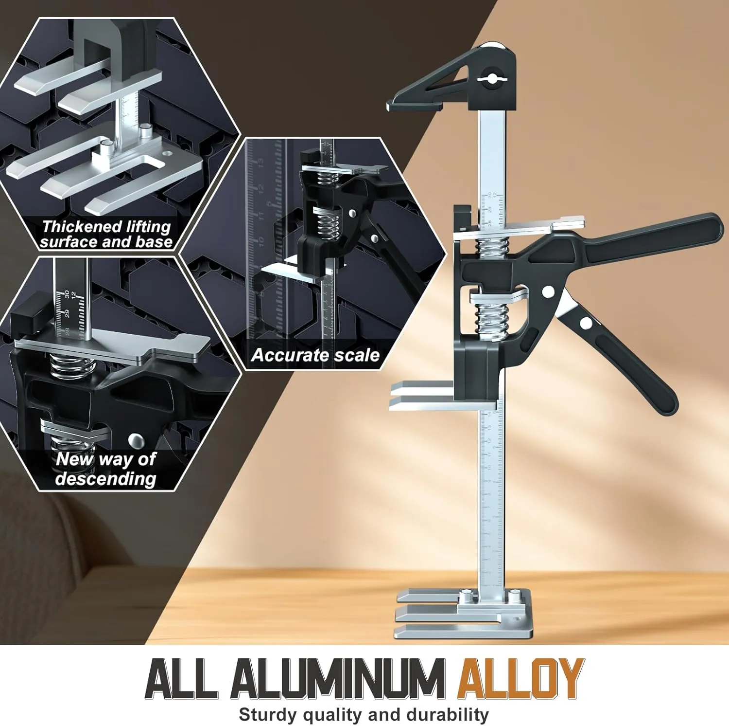 Labor Saving Arm Jack 2 Pack,15.5 Inch Stainless Steel Furniture Lifts with Handbag,Hand Furniture Jack Lift Tool for Installing Cabinets,Flooring&Windows,Load 660LBS