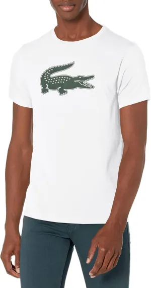 Lacoste Men's Short Sleeve Regular Fit Ultra Dry Croc Graphic Tee Shirt
