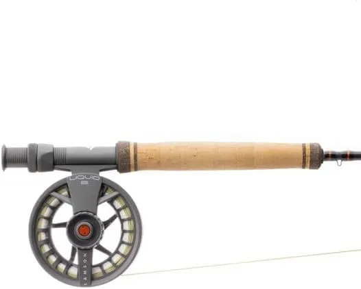 LAMSON | Liquid Combo Fly Fishing Rod and Reel Pre Spooled | Cordura Travel Tube & Padded Reel Case | U.S. Made Fly line | Medium Fast Action 9 Foot 4-Piece | 5wt   8wt with Fighting Butt