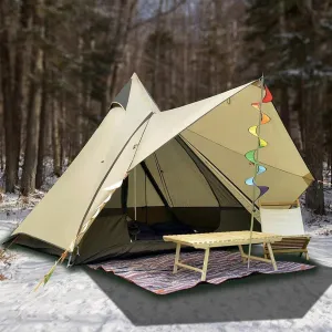 Large Camping Tent, Double-layer Waterproof, UV Resistant, And Windproof Tent For All Seasons, Suitable For Outdoor Travel Camps, Family Camping, And Outdoor Gatherings ( Color : B , Size : 320x260x20