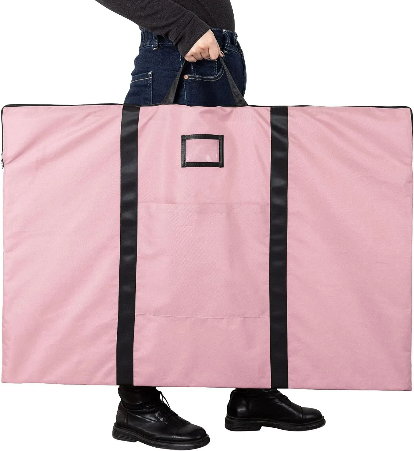 Large Size Art Portfolio Bag with Nylon Shoulder, 24 x 36 inches Light Weight Poster Storage Bag Board Holder with Handle and Zipper for Poster, Sketching and Drawing