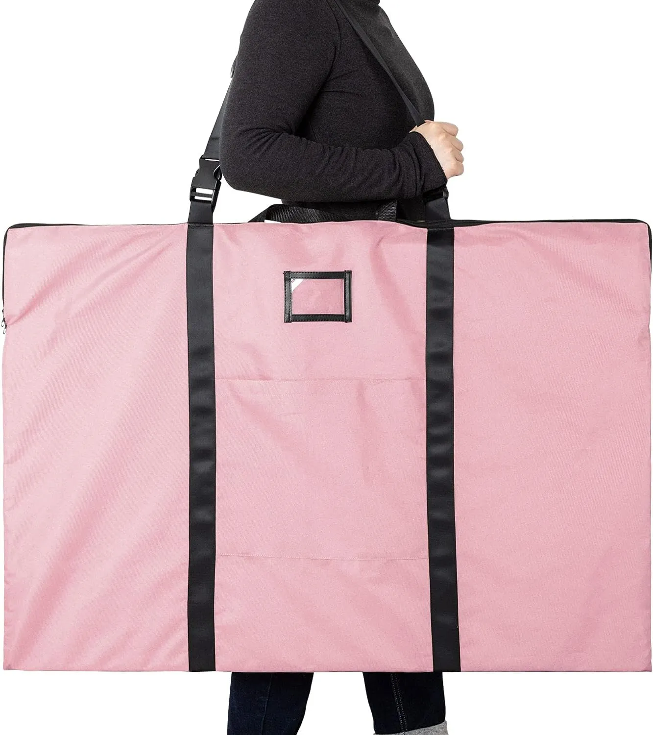 Large Size Art Portfolio Bag with Nylon Shoulder, 24 x 36 inches Light Weight Poster Storage Bag Board Holder with Handle and Zipper for Poster, Sketching and Drawing