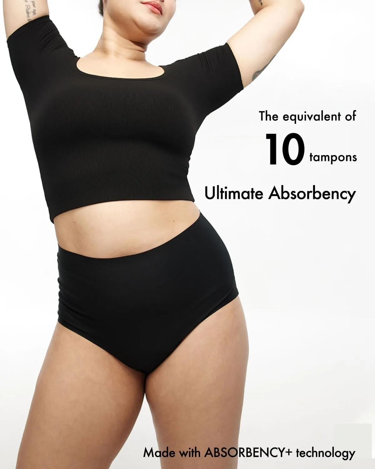 LEAKPROOF2.0 High Waist Ultimate Absorbency Incontinence Underwear for Women|Period Underwear Heavy Flow Holds 10 Tampons