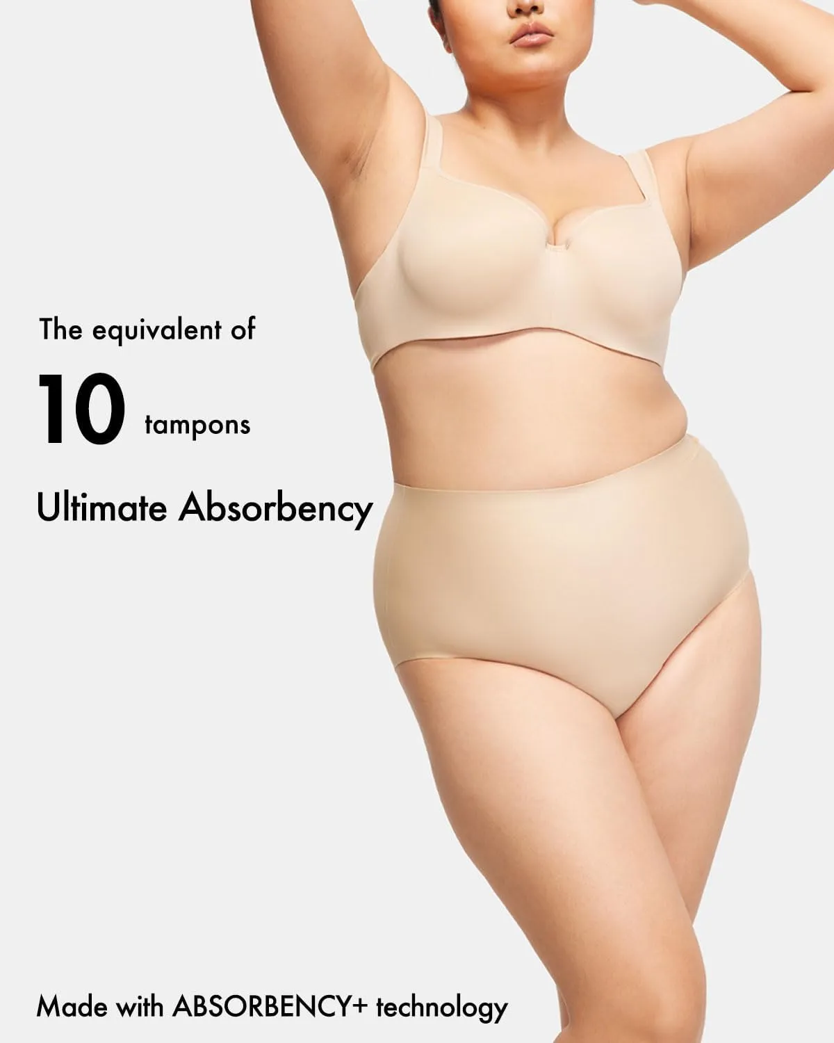 LEAKPROOF2.0 High Waist Ultimate Absorbency Incontinence Underwear for Women|Period Underwear Heavy Flow Holds 10 Tampons