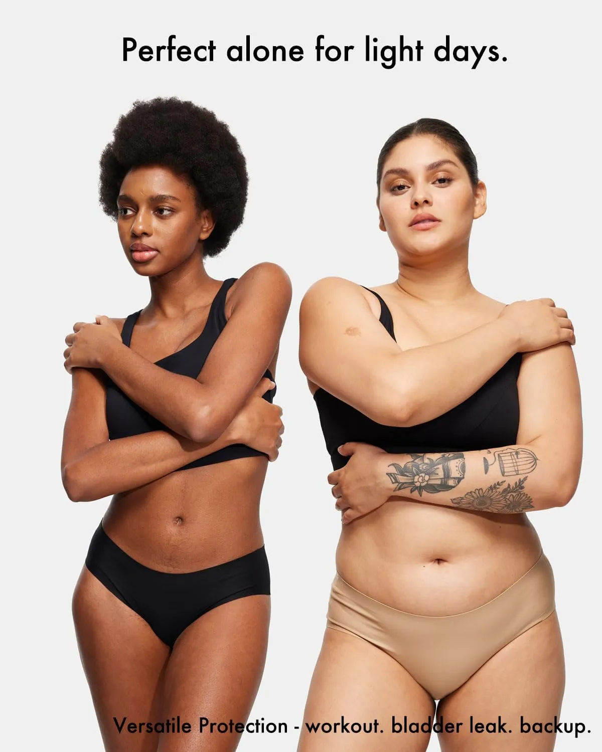 LEAKPROOF2.0 Seamless Bikini Period Underwear for Women | Period Panties Holds 6 Tampons | Mild Incontinence Leak Proof Underwear (S/M, 3-Black)