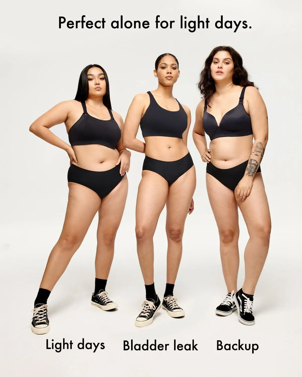 LEAKPROOF2.0 Seamless Brief Incontinence Period Underwear Holds 6 Tampons - Washable Leak Proof (L/XL, 2-Black)