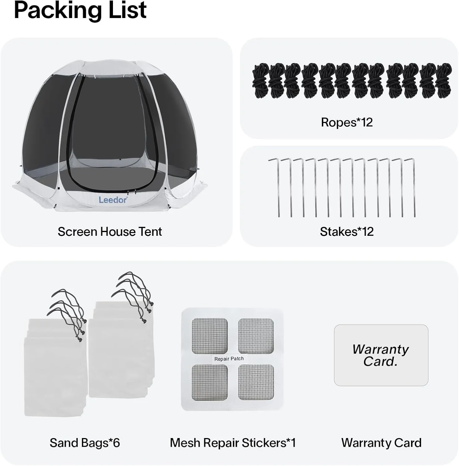 LEEDOR Pop Up Screen House, 6-10-15 Person Outdoor Screen Tent，Camping Screen Room with Carry Bag, Screened Gazebo with Mosquito Netting, Instant UV Resistant Sun Shelter for Garden, Patio, Backyard