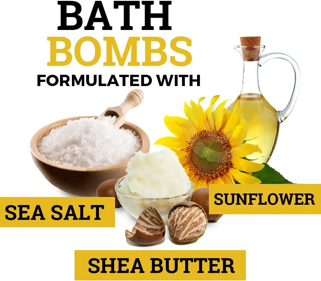 Legends Creek Farm, Goat Milk Bath Bomb Bundle, Shea Butter & Sunflower Oil, Hydrate and Relax, 18 Oz Total (4-Pack) (Oatmeal Milk & Honey, Bergamot Lime, Chamomile Cherry Blossom, Eucalyptus)