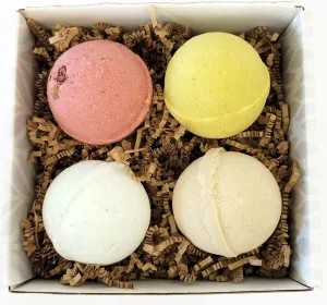 Legends Creek Farm, Goat Milk Botanical Bath Bomb Bundle, Shea Butter & Sunflower Oil, Hydrate and Relax, 18 Oz Total (4-Pack) (Madagascar Vanilla, Sandalwood Patchouli, Wild Jasmine Rose, & Lavender)