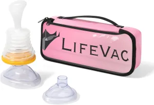 LifeVac Pink Travel Kit - Portable Suction Rescue Device, First Aid Kit for Kids and Adults, Portable Airway Suction Device for Children and Adults