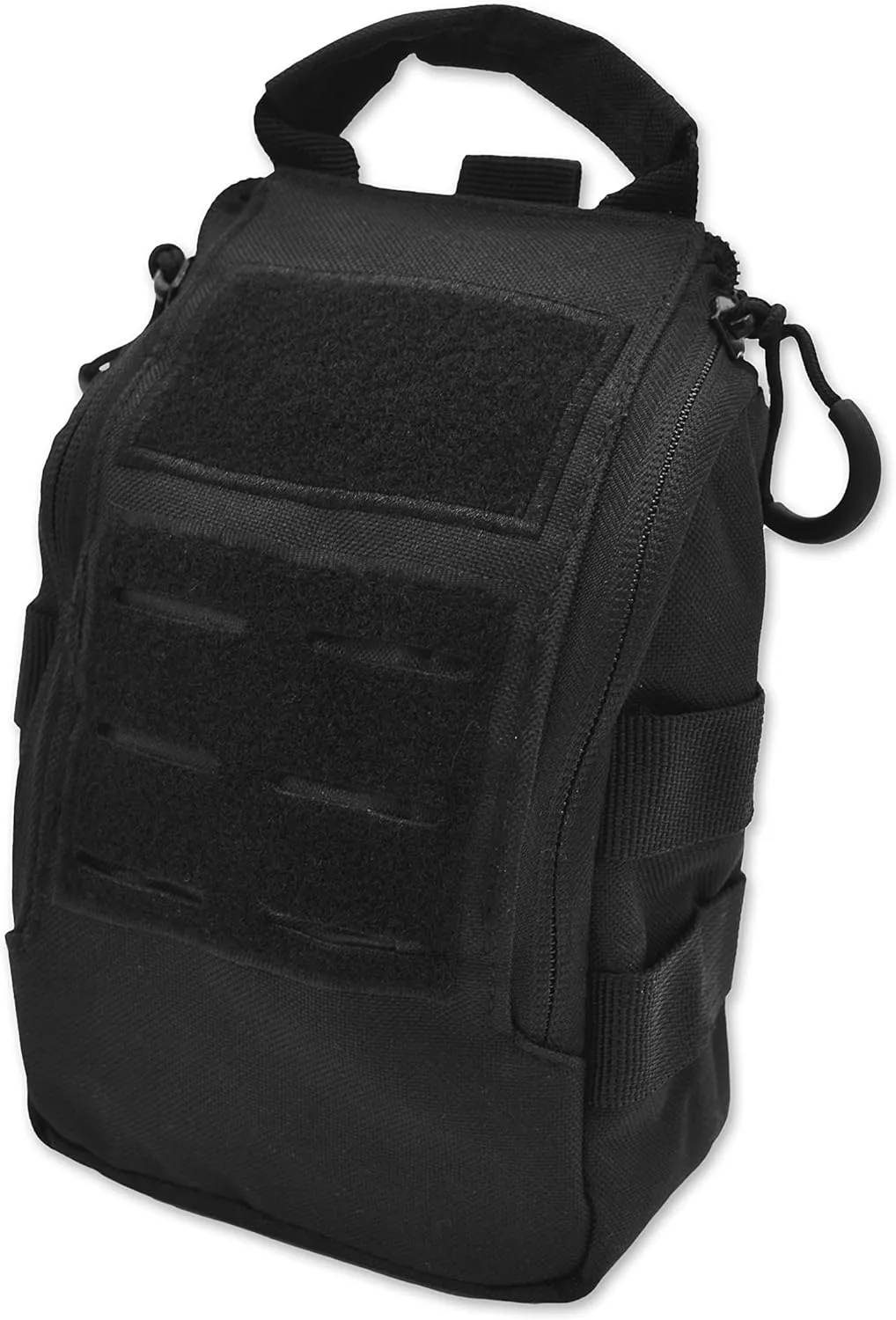 Lightning X Products Premium Nylon MOLLE Pouch Emergency Kit, Ideal for Tactical Medics, Military, Outdoor Enthusiasts (8" x 5.5" x 4", Black or Tan, Ideal for Gunshot Wounds and Bleeding Control)