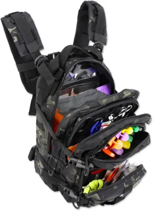 Lightning X Stocked EMS/EMT Trauma & Bleeding First Aid Responder Medical Backpack   Kit (Black Camo)