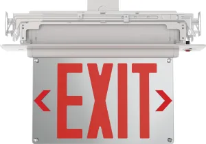 Lithonia Lighting Basics Edge-lit LED Exit Sign with Red Letters, Universal Mount Emergency Exit Only Sign, Ni-Cad Battery Backup (BE W R UM M2)