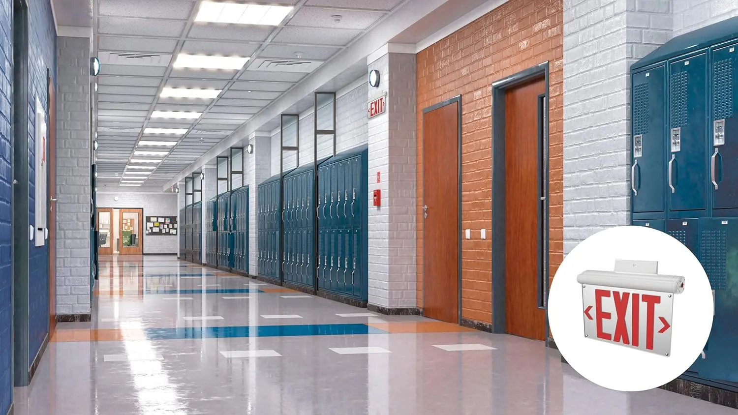 Lithonia Lighting Basics Edge-lit LED Exit Sign with Red Letters, Universal Mount Emergency Exit Only Sign, Ni-Cad Battery Backup (BE W R UM M2)