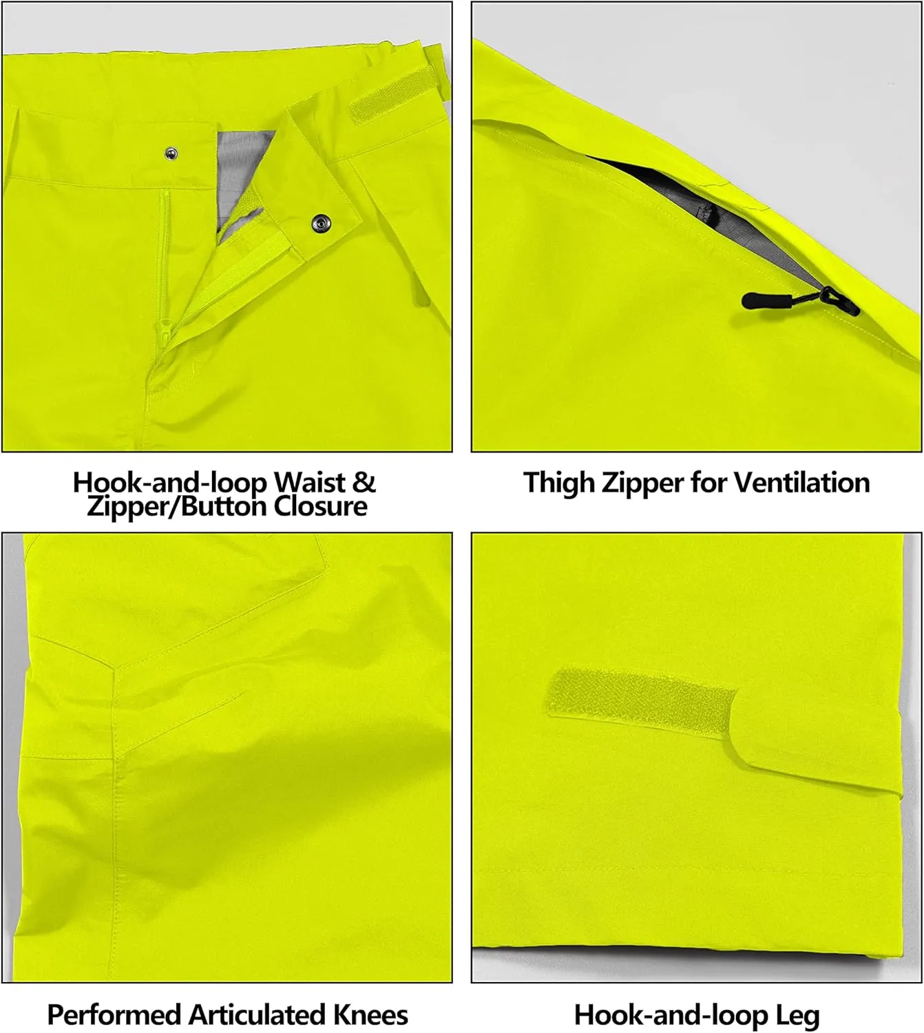 Little Donkey Andy Men's Lightweight Waterproof Rain Pants Breathable Hiking Pant for Outdoor Fishing
