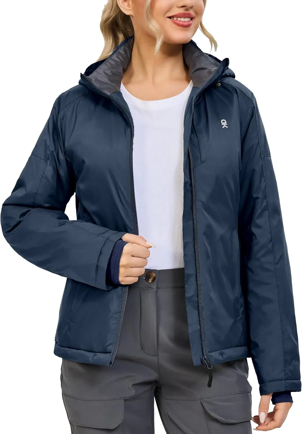 Little Donkey Andy Women's Heat Reflective Winter Warm Jackets with Hooded Water Resistant Windbreaker for Ski Snow Coat