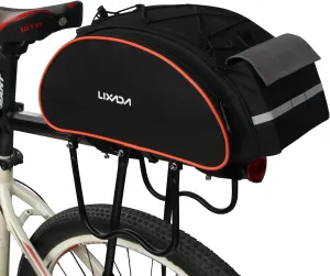 Lixada Bicycle Back Pannier Bag Bicycle Back Seat Bag Saddle Bag Shoulder Bag for Mountain Bike Cycling Outdoor