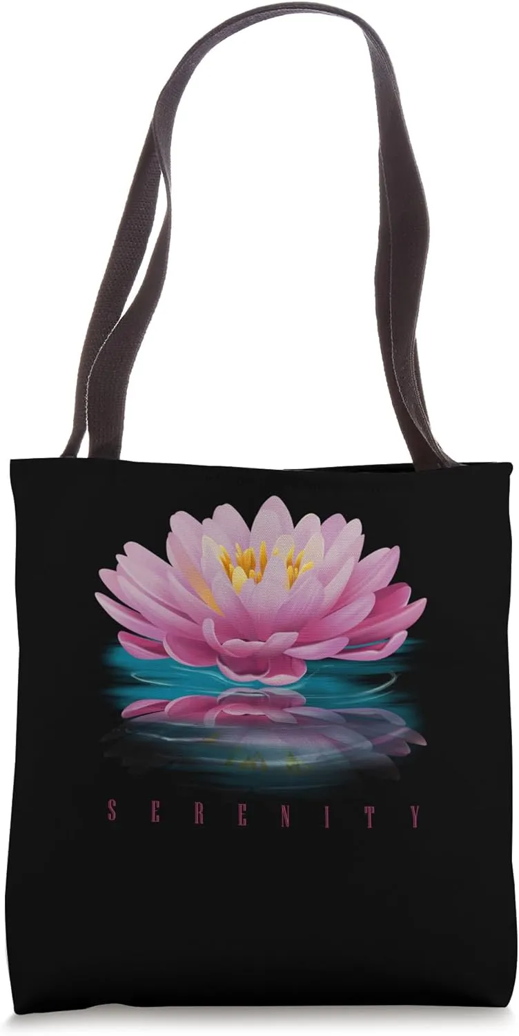 Lotus Reflection Yoga Meditation Spirituality Tote Bag