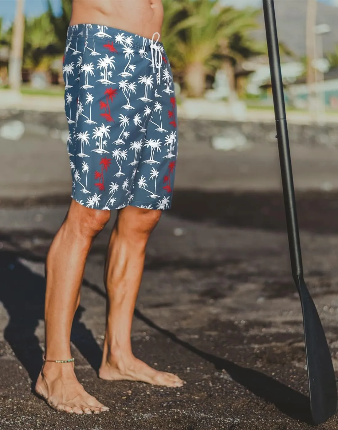 LRD Men's Swim Trunks with Compression Liner 9 Inch Inseam Quick Dry Board Short