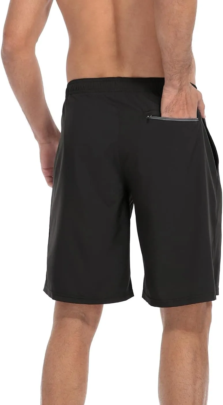 LRD Men's Swim Trunks with Compression Liner 9 Inch Inseam Quick Dry Board Short
