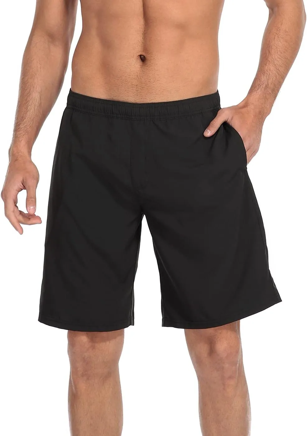 LRD Men's Swim Trunks with Compression Liner 9 Inch Inseam Quick Dry Board Short