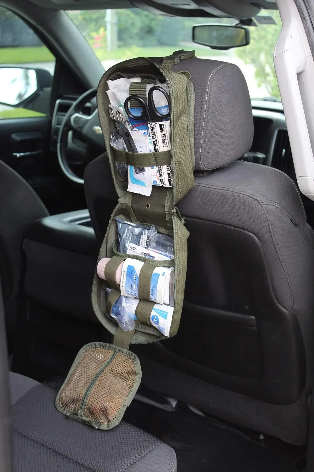 Luminary Advanced IFAK Stocked MOLLE Rip-Away Trauma Hemorrhage Control First Aid Kit with Headrest Mount Quick Release Panel Emergency Pack (Tactical Black)