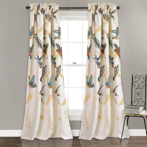 Lush Decor Bird Breeze Light Filtering Window Curtain Panel Set, 52" W x 84" L, Multicolor